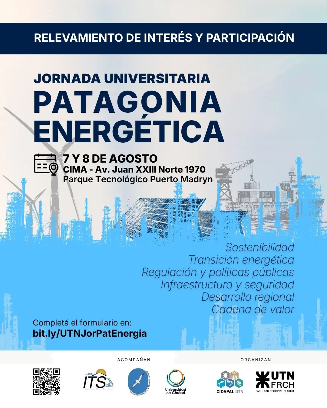 Patagonia Energética: abren una consulta para relevar el interés en participar de la jornada sobre transición energética