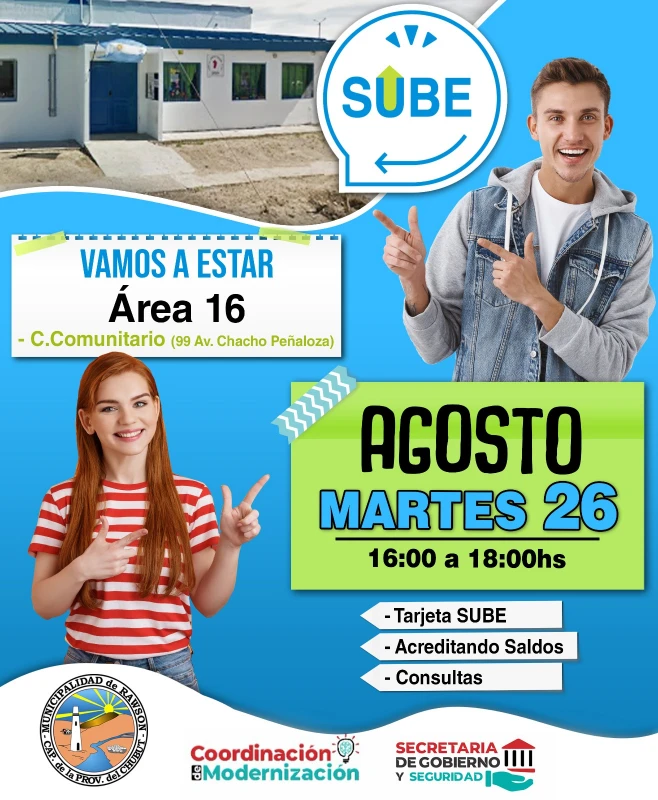 Agentes sube atenderán en Rawson