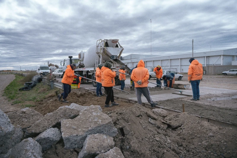 Finalizaron los trabajos de hormigonado en Puerto Rawson
