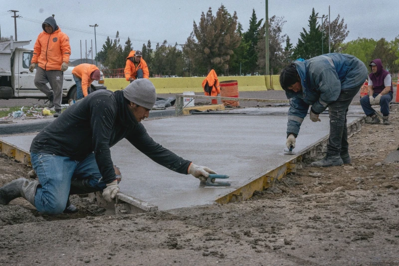 Trabajos de Pavimentación en el Luis Vernet