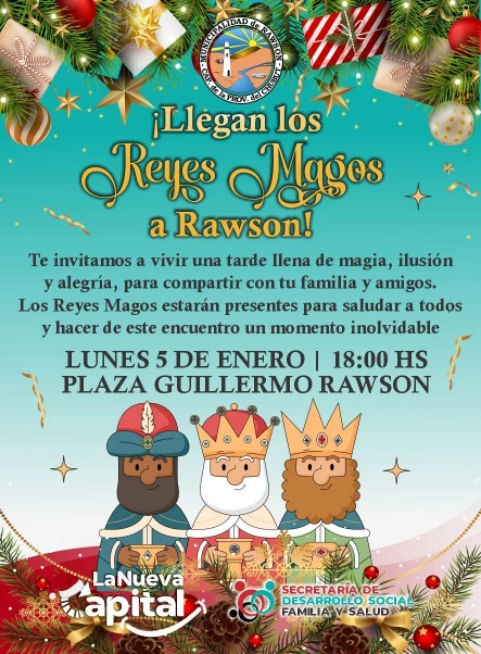 Los Reyes Magos llegan a Rawson