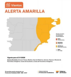 Alerta por fuertes vientos en Rawson
