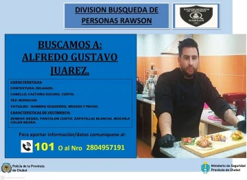 Buscan en Rawson a Gustavo Juárez