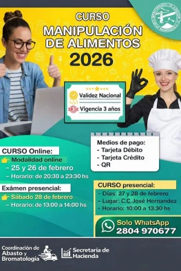 Nuevo curso en Rawson de manipulaciòn de alimentos