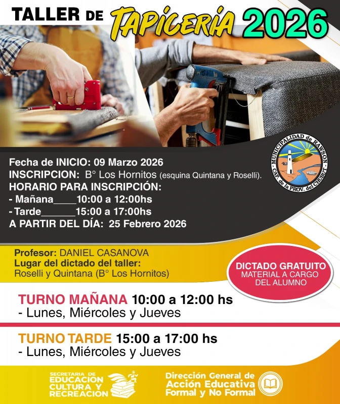 Taller de Tapicería en Rawson