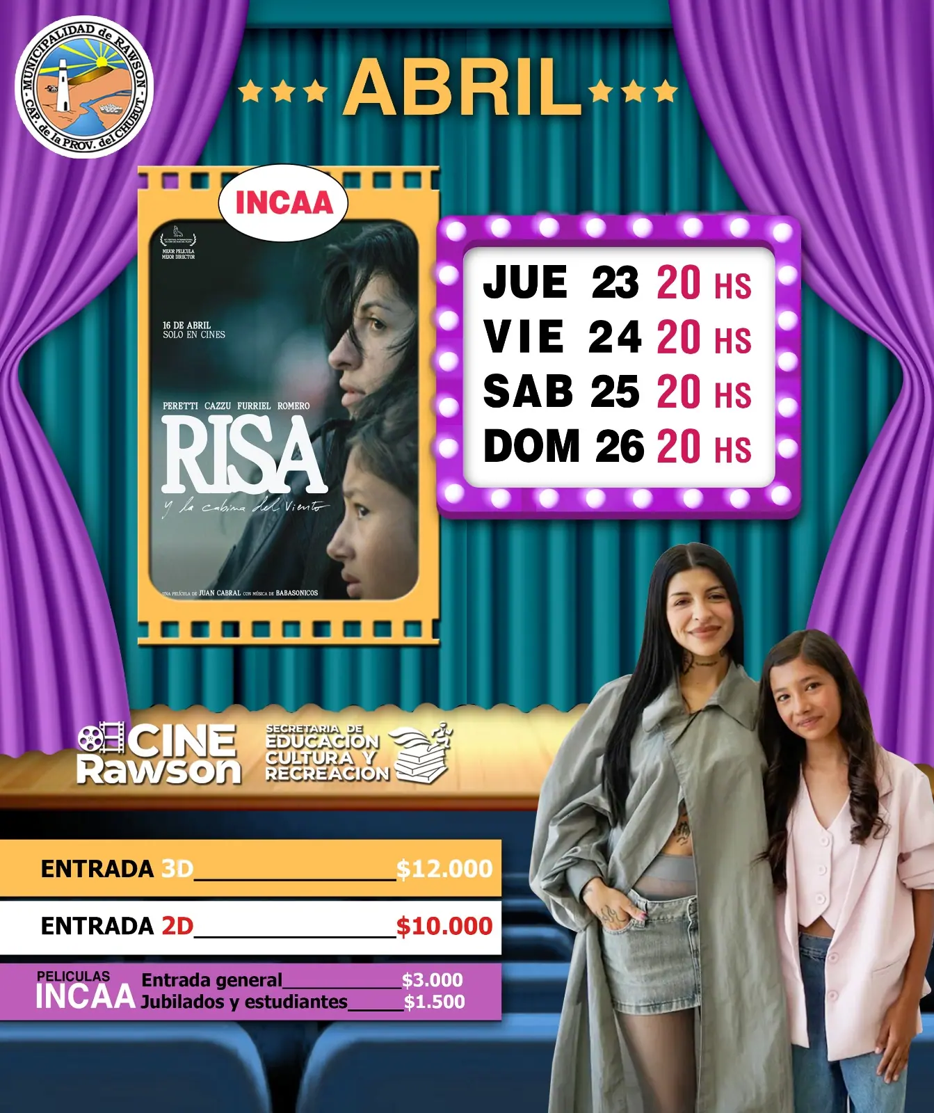 El cine Teatro de Rawson estrena "Risa"