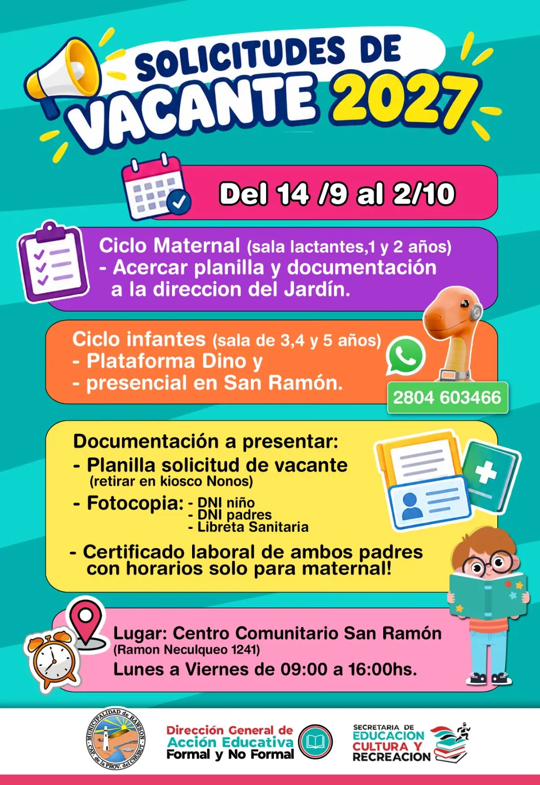 Inscripciones en los Jardines Municipales de Rawson