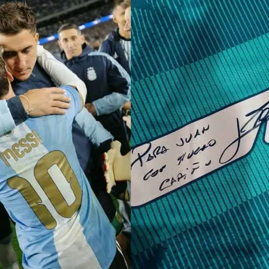 La divertida dedicatoria de Messi para Juan Musso